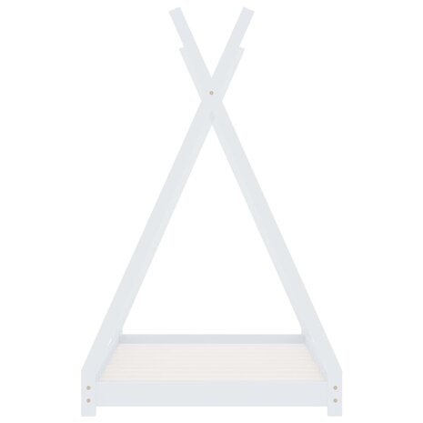 Kinderbedframe massief grenenhout wit 90x200 cm 4