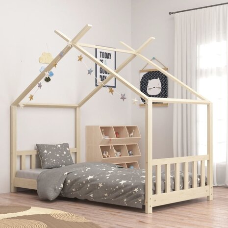 Kinderbedframe massief grenenhout 70x140 cm 1