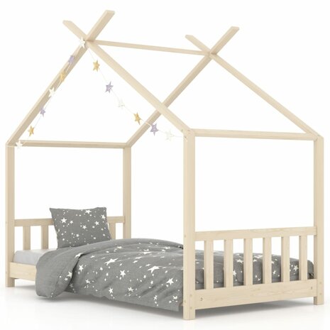 Kinderbedframe massief grenenhout 70x140 cm 2