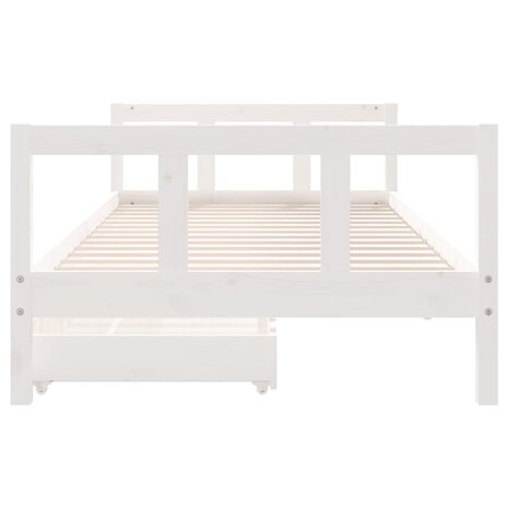 Kinderbedframe 90x200 cm massief grenenhout wit 5