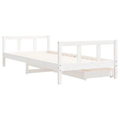 Kinderbedframe 90x200 cm massief grenenhout wit 7