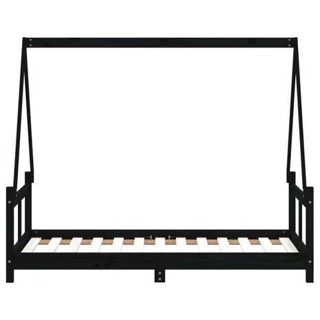 Kinderbedframe 80x160 cm massief grenenhout zwart 5