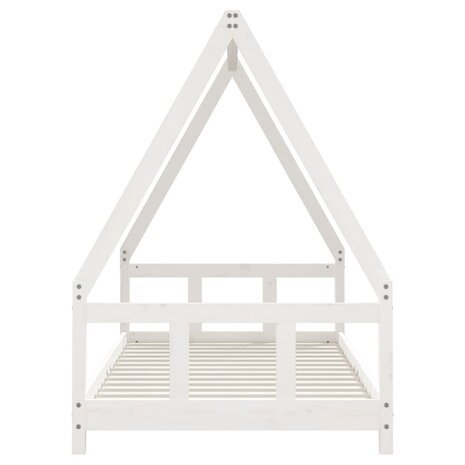 Kinderbedframe 90x190 cm massief grenenhout wit 4