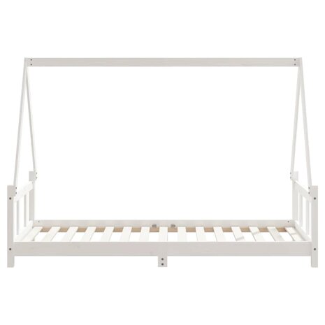 Kinderbedframe 90x190 cm massief grenenhout wit 5