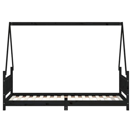 Kinderbedframe 80x200 cm massief grenenhout zwart 4