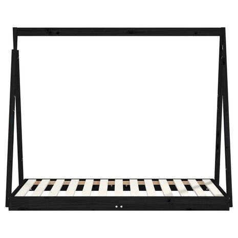 Kinderbedframe 70x140 cm massief grenenhout zwart 4