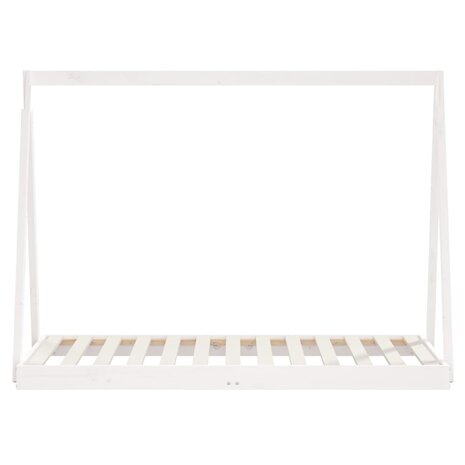Kinderbedframe 80x160 cm massief grenenhout wit 4