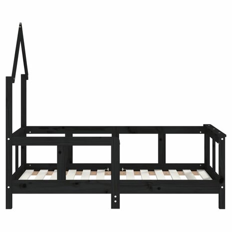 Kinderbedframe 70x140 cm massief grenenhout zwart 5