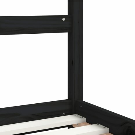 Kinderbedframe 90x200 cm massief grenenhout zwart 7