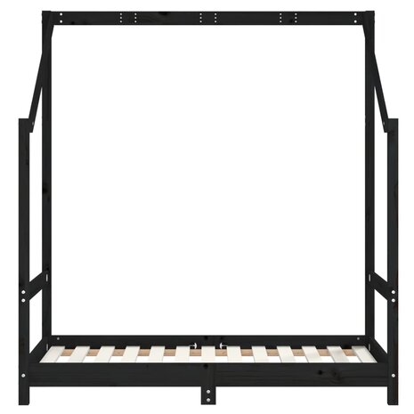 Kinderbedframe 70x140 cm massief grenenhout zwart 4