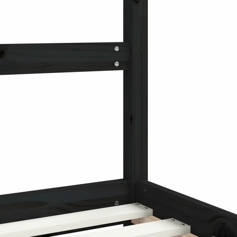 Kinderbedframe 70x140 cm massief grenenhout zwart 7