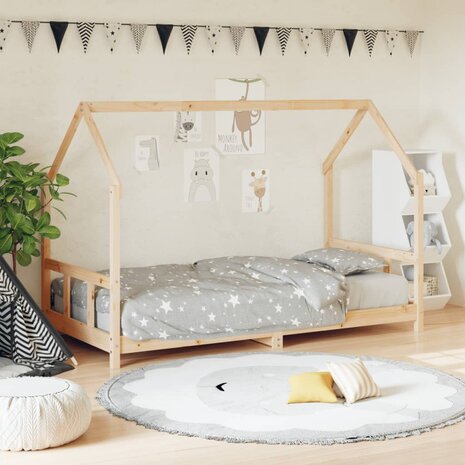 Kinderbedframe 90x200 cm massief grenenhout 1