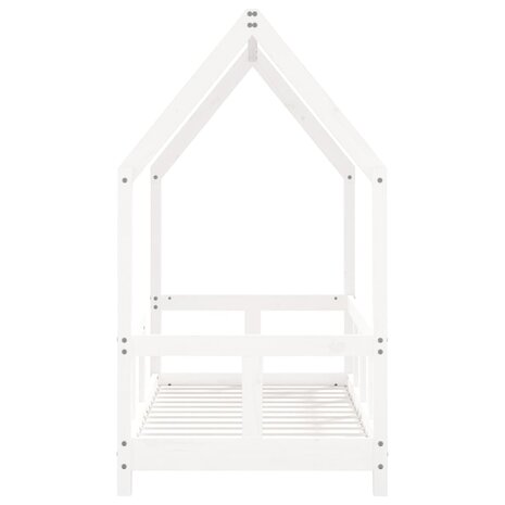Kinderbedframe 70x140 cm massief grenenhout wit 5