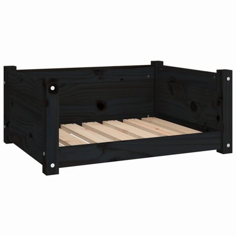 Hondenmand 65,5x50,5x28 cm massief grenenhout zwart 2
