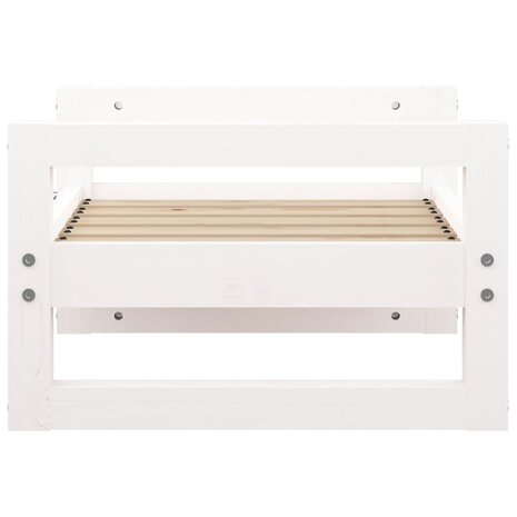 Hondenmand 55,5x45,5x28 cm massief grenenhout wit 6