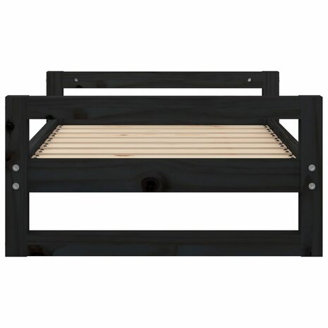 Hondenmand 75,5x55,5x28 cm massief grenenhout zwart 6