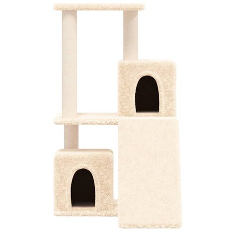 Kattenmeubel met sisal krabpalen 82 cm cr&egrave;mekleurig 3
