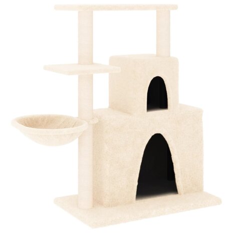 Kattenmeubel met sisal krabpalen 83 cm crèmekleurig 2