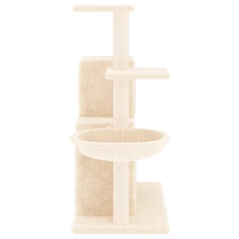 Kattenmeubel met sisal krabpalen 83 cm crèmekleurig 4