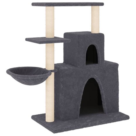 Kattenmeubel met sisal krabpalen 83 cm donkergrijs 2