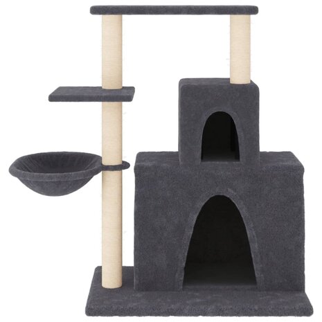 Kattenmeubel met sisal krabpalen 83 cm donkergrijs 3