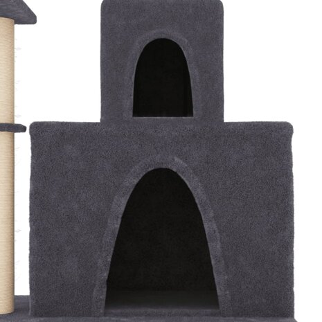 Kattenmeubel met sisal krabpalen 83 cm donkergrijs 6
