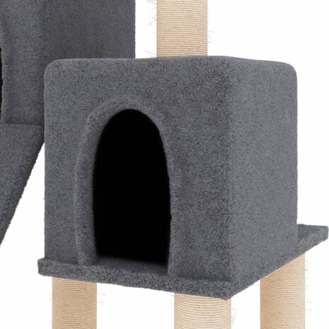 Kattenmeubel met sisal krabpalen 82 cm donkergrijs 6