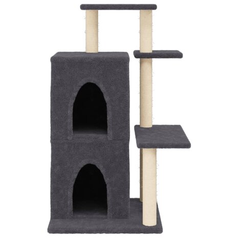 Kattenmeubel met sisal krabpalen 97 cm donkergrijs 4
