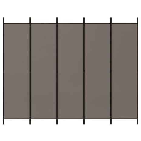 Kamerscherm met 5 panelen 300x200 cm stof antracietkleurig 3