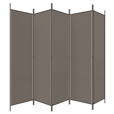 Kamerscherm met 5 panelen 300x200 cm stof antracietkleurig 5