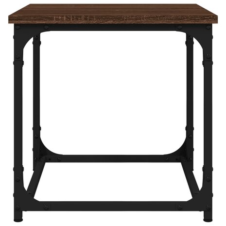 Bijzettafel 40x40x40 cm bewerkt hout bruin eikenkleur 5
