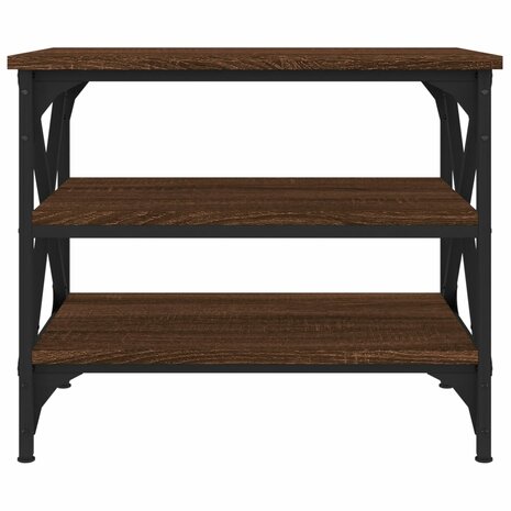 Bijzettafel 55x38x45 cm bewerkt hout bruin eikenkleur 5