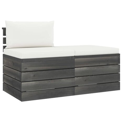 2-delige Loungeset met kussens pallet massief grenenhout 2