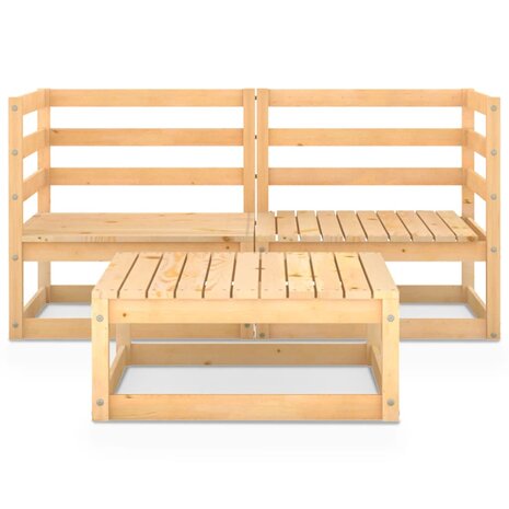 3-delige Loungeset massief grenenhout 3