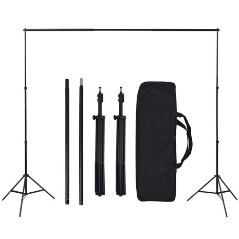 Fotostudioset met verlichtingsset en achtergrond 11