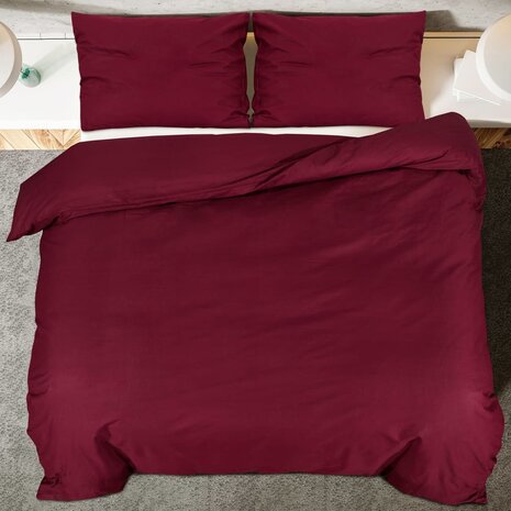 Dekbedovertrekset lichtgewicht 220x240 cm microvezel bordeaux 5