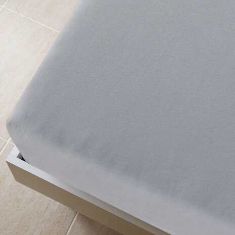 Hoeslaken jersey 140x200 cm katoen grijs 4