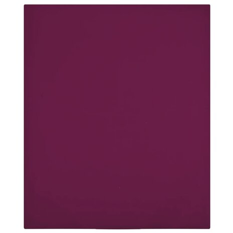 Hoeslakens 2 st jersey 100x200 cm katoen bordeauxrood 1