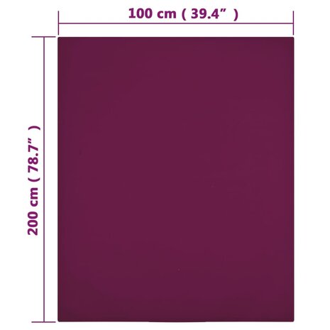 Hoeslakens 2 st jersey 100x200 cm katoen bordeauxrood 4