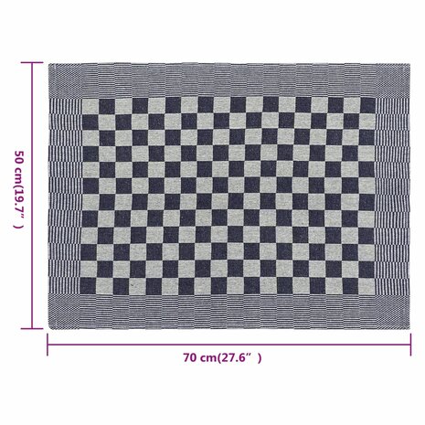 Keukendoeken 20 st 50x70 cm katoen blauw en wit 8