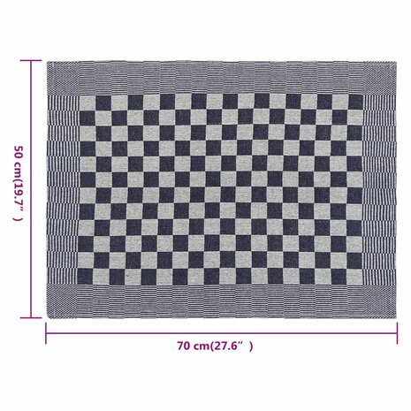 Keukendoeken 50 st 50x70 cm katoen blauw en wit 8