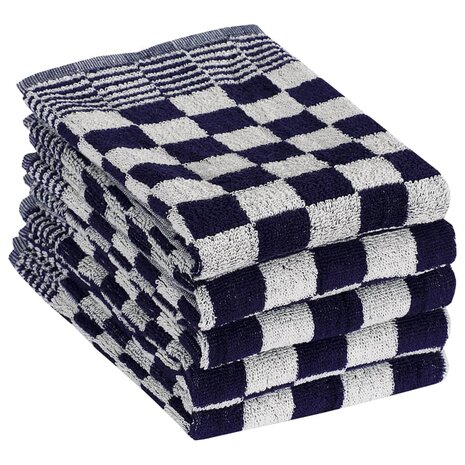 10-delige Keukendoekenset katoen blauw en wit 4