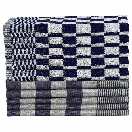 20-delige Keukendoekenset katoen blauw en wit 3