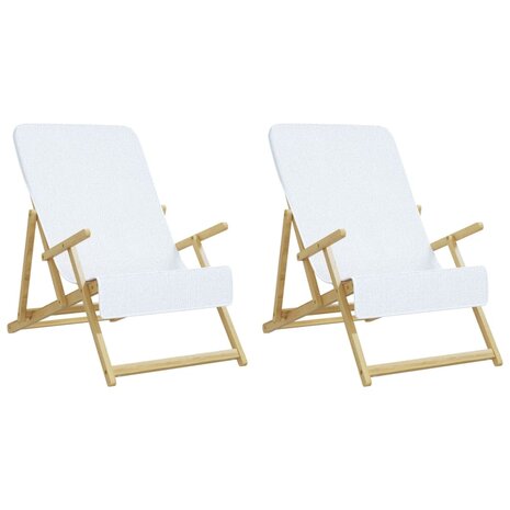 Strandhanddoeken 2 st 400 g/m² 60x135 cm stof wit 2