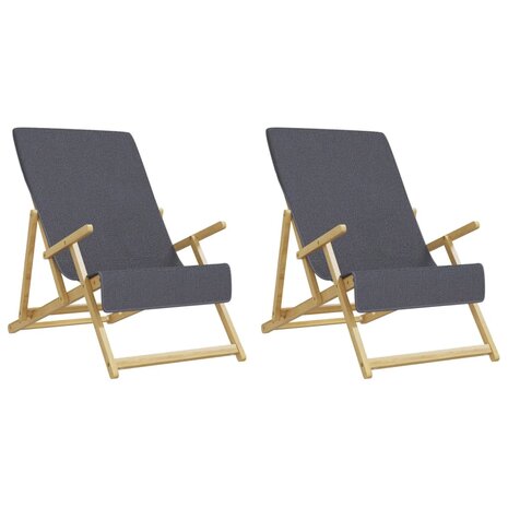 Strandhanddoeken 2 st 400 g/m² 60x135 cm stof antracietkleurig 4