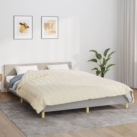Verzwaringsdeken 200x220 cm 9 kg stof lichtcrèmekleurig 1