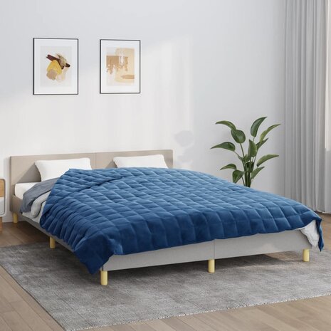 Verzwaringsdeken 200x225 cm 9 kg stof blauw 1