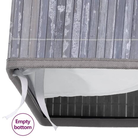 Wasmand met 1 vak 83 L bamboe grijs 8