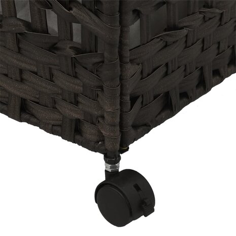 Wasmand op wielen 66x35x60 cm rattan donkerbruin 9