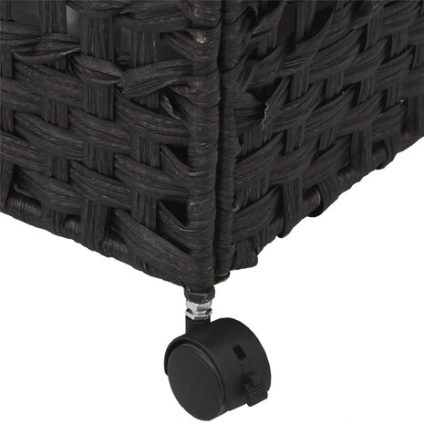 Wasmand op wielen 66x35x60 cm rattan zwart 9